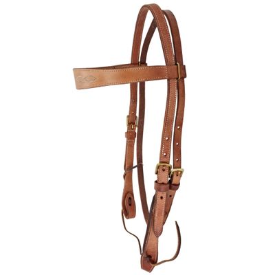 BlazingPaws Stallington Leather Horse Headstall in Premium Top Grain Harneto Leather with Solid Brass Hardware (Full Size, Stitched Browband, Tan)
