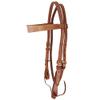 BlazingPaws Stallington Leather Horse Headstall in Premium Top Grain Harneto Leather with Solid Brass Hardware (Full Size, Stitched Browband, Tan) view 1
