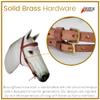 BlazingPaws Stallington Leather Horse Headstall in Premium Top Grain Harneto Leather with Solid Brass Hardware (Full Size, Stitched Browband, Tan) view 3