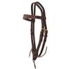 BlazingPaws Stallington Leather Horse Headstall in Premium Top Grain Harneto Leather with Solid Brass Hardware (Full Size, Stitched Browband, Brown) view 1