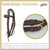 BlazingPaws Stallington Leather Horse Headstall in Premium Top Grain Harneto Leather with Solid Brass Hardware (Full Size, Stitched Browband, Brown) view 4