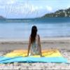 BINDLE Eco-Beach Blanket 84"x80" Large, Recycled Lightweight Material, Sand Free Water Resistant Sandproof, Oversized Portable Picnic Mat for Outdoors Camping Travel, Beach Vibes view 3