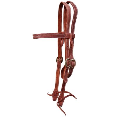 BlazingPaws Vibrania Pony Headstall in Super Soft Premium Leather and Solid Brass Hardware (Pony Size, Stitched Browband, Tan)
