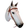 BlazingPaws Vibrania Pony Headstall in Super Soft Premium Leather and Solid Brass Hardware (Pony Size, Stitched Browband, Tan) view 2