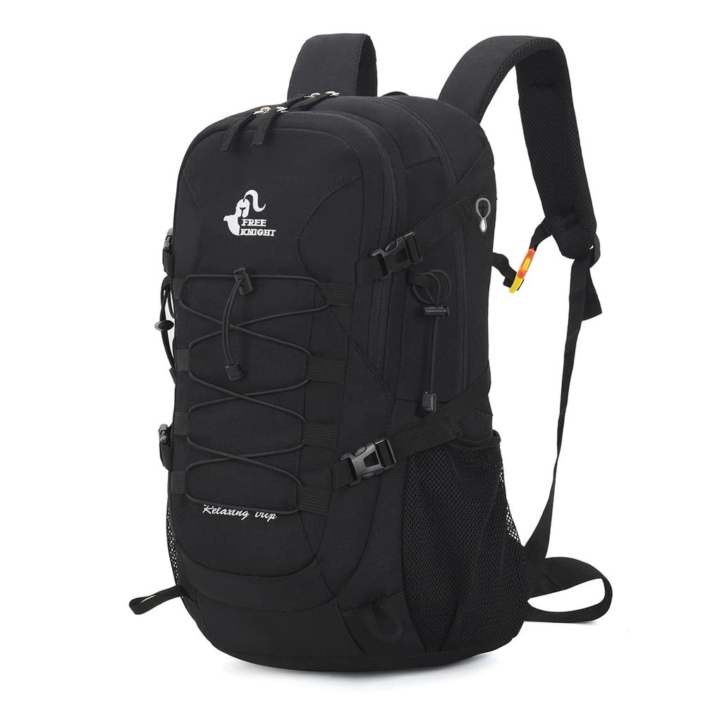 Bseash 40L Waterproof Hiking Backpack with Rain Cover, Outdoor Sport Travel Bag Daypack for Camping Climbing Skiing Cycling (Black)