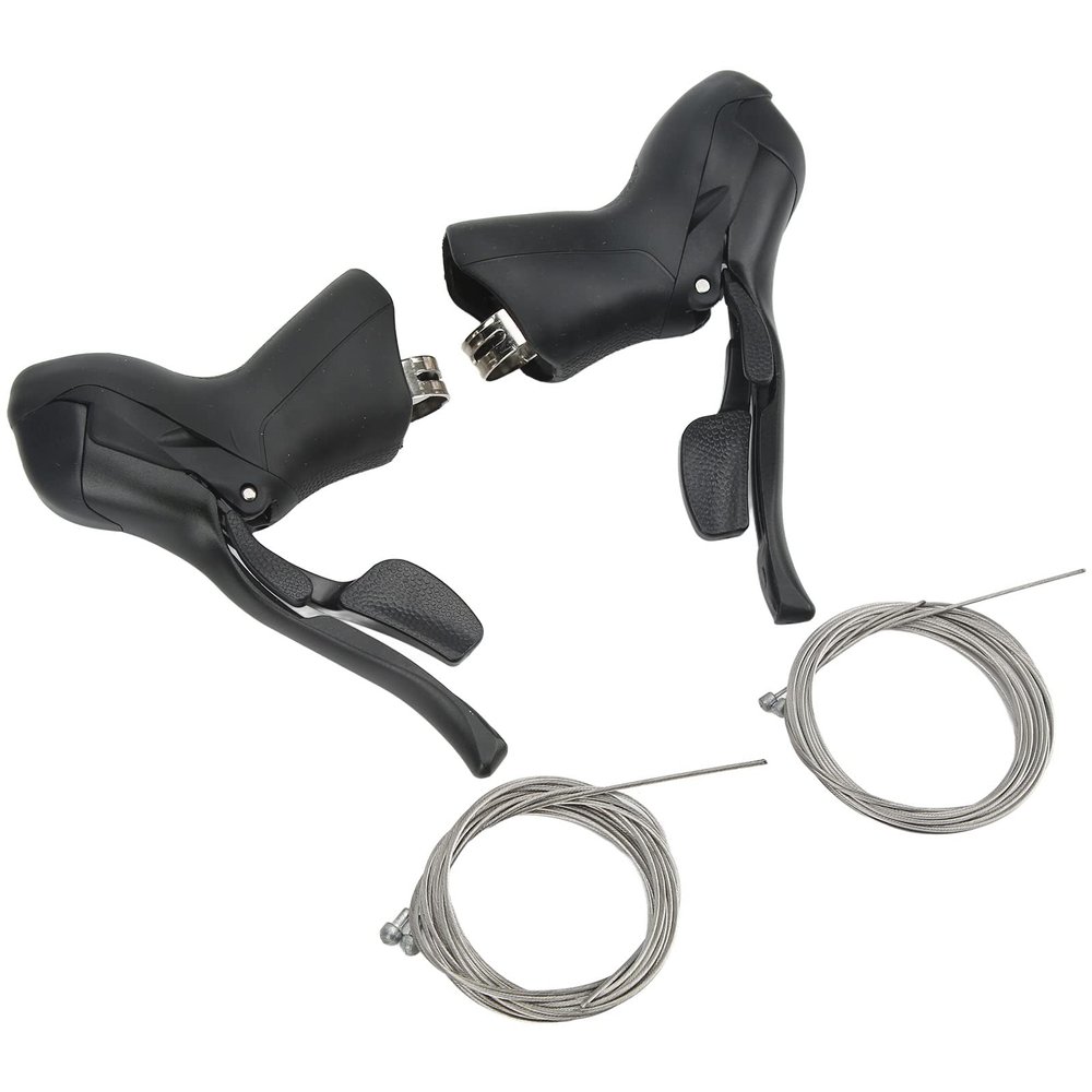 Emoshayoga Bike Shifter Levers , Aluminum Alloy 7 8 9 Speed Shifter Brake Lever Set Non Slip Ergonomic for Road Bikes