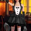 tuduoms Women Princess Gothic Dress Bunny Girl Puffy Tuxedo Skirt Sleeveless Birthday Halloween Party Dress Lolita Cute Dress Black view 3