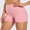 CRZ YOGA Naked Feeling Biker Shorts 4'' - High Waist Yoga Workout Running Gym Spandex Womens The Heartbeat Pink Small view 2