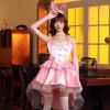 tuduoms Women Princess Gothic Dress Bunny Girl Puffy Tuxedo Skirt Sleeveless Birthday Halloween Party Dress Lolita Cute Dress Pink view 2