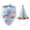 Bandanas For Dogs Dog Triangle Scarf Cone Hat Set Doggie Bandana Neckerchief With Birthday Design Headwear Cap Hat Party Hat Set 2 Sets view 1