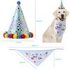 Bandanas For Dogs Dog Triangle Scarf Cone Hat Set Doggie Bandana Neckerchief With Birthday Design Headwear Cap Hat Party Hat Set 2 Sets view 2