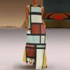 BAIKUTOUAN Mondrian Geometric Shapes Women's Long Dress Casual Sleeveless Maxi Dress Swing Dresses with Pockets M view 3