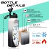 DIGJUPER Stainless Steel Water Bottle 40oz with Straw & Auto Spout Lids, Paracord Handle, Insulated Water Flask Carrier Bag & Protective Boot, Thermo Bottle Mug Metal Canteen Keep Cold-48H & Hot-24H view 4