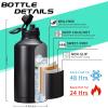 DIGJUPER Insulated Water Bottle 64oz - w/Paracord Handle, Straw & Spout Lids, Carrier Bag, Half Gallon Sport Stainless Steel Water Flask Jug, Thermo Mug Double-wall Vacuum Water Bottle view 4