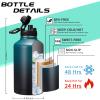Half-gallon Insulated Water-Bottle with Straw - Stainless Steel Thermo Jug with Spout Straws Lids, Paracord Handle & Bottle Sleeve, 64OZ Vacuum Thermo Water Bottle for Camping Trip view 4