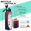 40OZ Stainless-steel Water-Bottle with Straw - Pop-up Spout & Straw Lids, Survival Paracord Handle, Storage Sleeve & Cup Mat, Leak Proof Reusable Insulated Men Women Water Jug for Gym Workout view 4