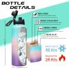 40oz Insulated Water Bottles with Straw and Paracord Handle, Metal Flask Bottle Keep Cold for Cold-48H Hot-24H, Double Vacuum Travel Thermo Mug with Carrying Pouch for Sports Hiking Cycling Running view 4