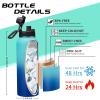 DIGJUPER Stainless Steel Water Bottle 40oz - Insulated Water Bottle with Straw & Spout Lids, Survival Paracord, Strap Sleeve, Protective Cup Mat, Wide Mouth Thermo Jug Flask for Sports Gym or Office view 4