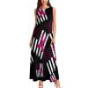 BAIKUTOUAN Awareness Ribbon Breast Cancer Women's Long Dress Casual Sleeveless Maxi Dress Swing Dresses with Pockets L view 4