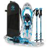 G2 36 Inches Light Weight Snowshoes with Toe Box, EVA Padded Ratchet Binding, Heel Lift, Flexible Pivot Bar, Durable Back Strap, Set with Trekking Poles, Carrying Bag, Snow Baskets, Blue view 1