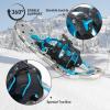 G2 36 Inches Light Weight Snowshoes with Toe Box, EVA Padded Ratchet Binding, Heel Lift, Flexible Pivot Bar, Durable Back Strap, Set with Trekking Poles, Carrying Bag, Snow Baskets, Blue view 2