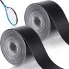 Deekin 2 Pieces Racket Protection Tape Racquet Head Guard for Tennis Practice Racquetball, 16.4' Roll(Black) view 1