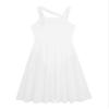 easyforever Kids Girls Lyrical Dress Sleeveless Mesh Color Block Leotard Dress Modern Contemporary Dance Costume White 10 Years view 4