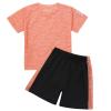 KKmeter Boys' Sports Suit Short Sleeve T-Shirt Tops with Shorts Summer Quick-drying Clothing Set Jogging Football Tracksuit (Orange, 5-6) view 2