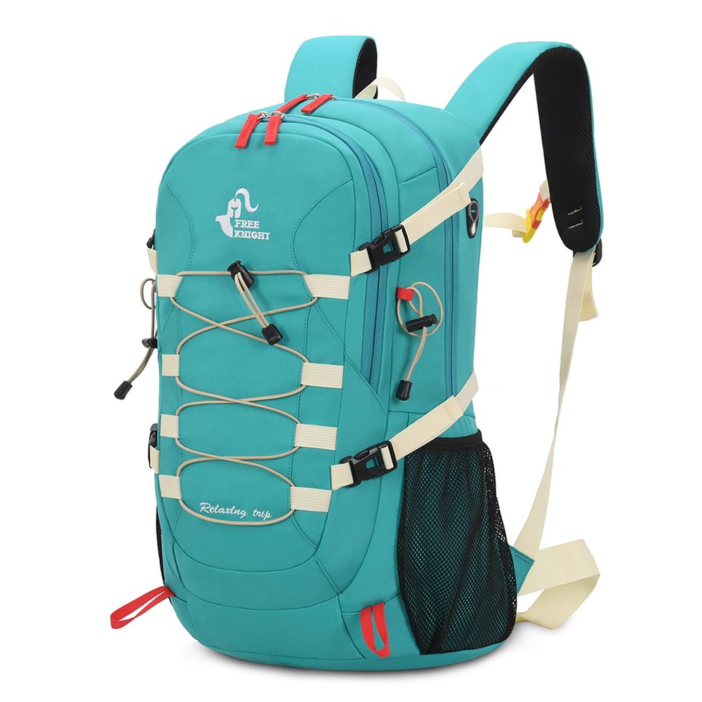 Bseash 40L Waterproof Hiking Backpack with Rain Cover, Outdoor Sport Travel Bag Daypack for Camping Climbing Skiing Cycling (Greenish-blue)