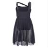 easyforever Kids Girls Lyrical Dress Sleeveless Mesh Color Block Leotard Dress Modern Contemporary Dance Costume Black 10 Years view 2