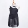 easyforever Kids Girls Lyrical Dress Sleeveless Mesh Color Block Leotard Dress Modern Contemporary Dance Costume Black 10 Years view 4