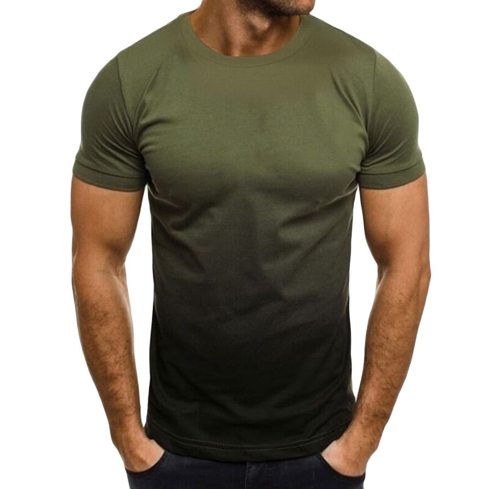 Mens Short Sleeve Workout T Shirt Lightweight Stylish Slim Fit Muscle Tee Casual Basic Crew Neck Athletic Shirts (Green,XX-Large)