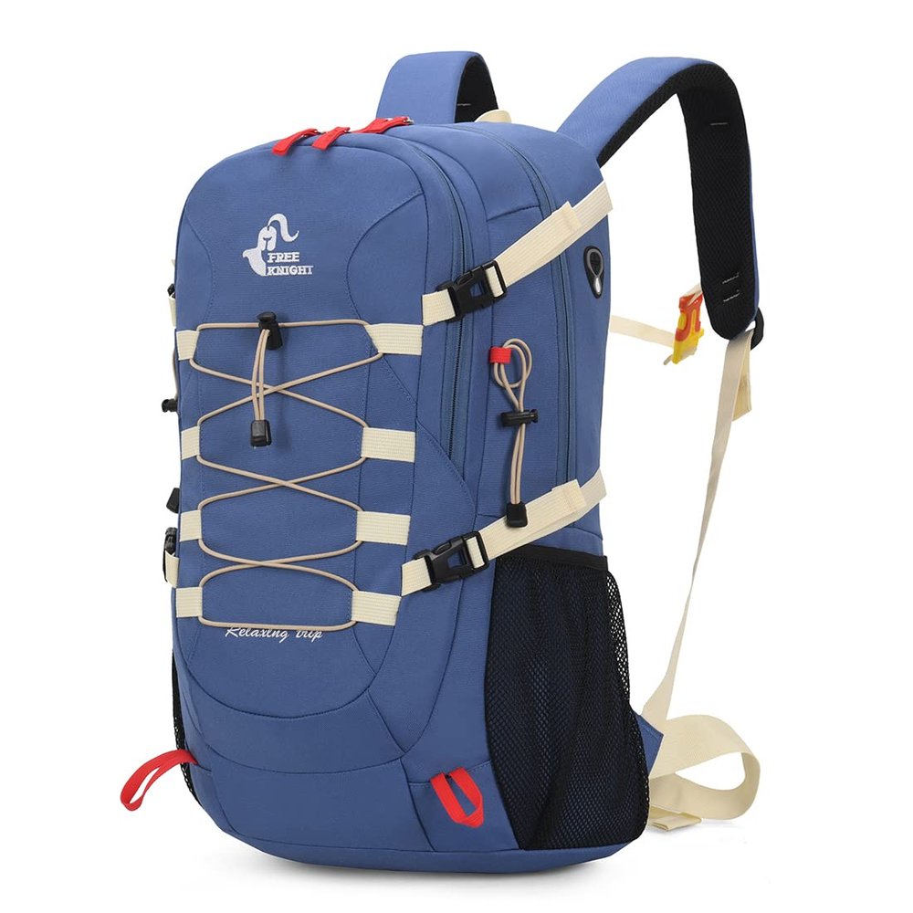 Bseash 40L Waterproof Hiking Backpack with Rain Cover, Outdoor Sport Travel Bag Daypack for Camping Climbing Skiing Cycling (Blue)