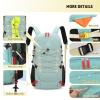 Bseash 40L Waterproof Hiking Backpack with Rain Cover, Outdoor Sport Travel Bag Daypack for Camping Climbing Skiing Cycling (Blue) view 4