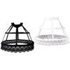 ARTYME Women Victorian Petticoat 2 Hoops Crinoline Lolita Fishbone Hollow Bird Cage Skirt Embroidery Floral Lace Underskirt (Black), One Size view 1