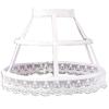 ARTYME Women Victorian Petticoat 2 Hoops Crinoline Lolita Fishbone Hollow Bird Cage Skirt Embroidery Floral Lace Underskirt (Black), One Size view 3