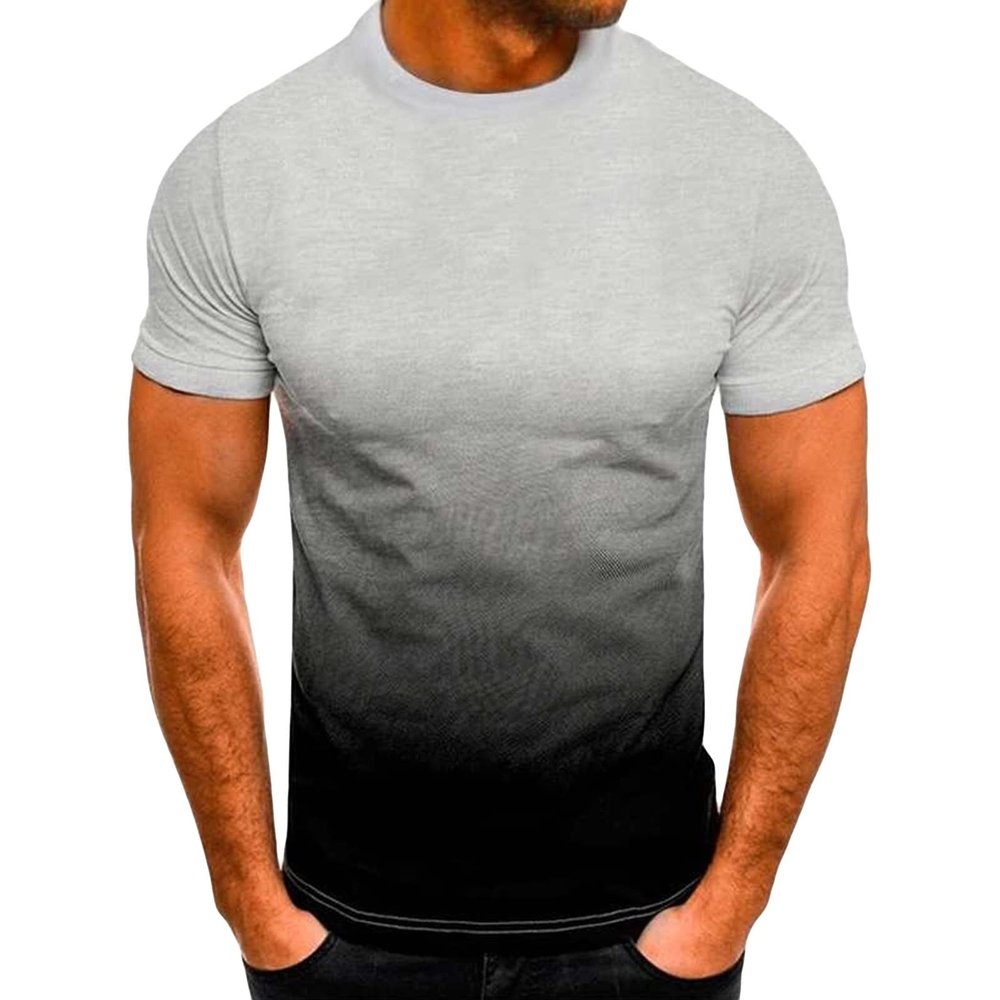 Mens Short Sleeve Workout T Shirt Lightweight Stylish Slim Fit Muscle Tee Casual Basic Crew Neck Athletic Shirts (Light Grey,X-Large)