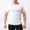 Men's Dry Fit Gym Workout Shirts Short Sleeve Stretch Athletic T-Shirts Slim Fit Running Fitness Muscle Tee (White,Medium) view 4