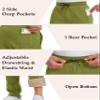 MAGCOMSEN Sherpa Lined Sweatpants Heavyweight Fleece Lined Warm Winter Thermal Athletic Pants for Running Lounge with 3 Pockets Avocado Green 38 view 4