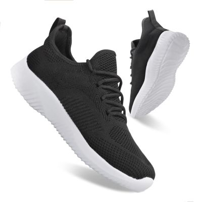 Flysocks Walking Tennis Shoes for Men-Fashion Sneakers Non Slip Lightweight Breathable Mesh Running Shoes Comfortable Black Size 7.5