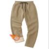 MAGCOMSEN Sherpa Fleece Lined Pants Athletic Winter Warm Heavyweight Jogger Pants for Running Casual with Pocket Khaki 40 view 1