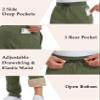 MAGCOMSEN Mens Sherpa Lined Sweatpants Winter Thicken Warm Up Fleece Lined Pants Athletic Running Joggers with 3 Pockets Army Green 34 view 4