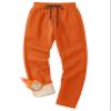 MAGCOMSEN Fleece Sweatpants Men Winter Heavyweight Sherpa Lined Pants Workout Casual Thicken Warm Joggers Pants with Pockets Orange 36 view 1