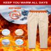 MAGCOMSEN Fleece Sweatpants Men Winter Heavyweight Sherpa Lined Pants Workout Casual Thicken Warm Joggers Pants with Pockets Orange 36 view 3