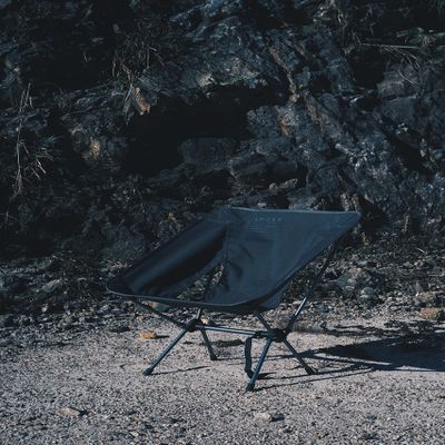 LHOKA Camping Chair Outdoor Ultralight Compact Moon Chair Hiking Biking Folding Chair (Dark Grey, Low Profile)
