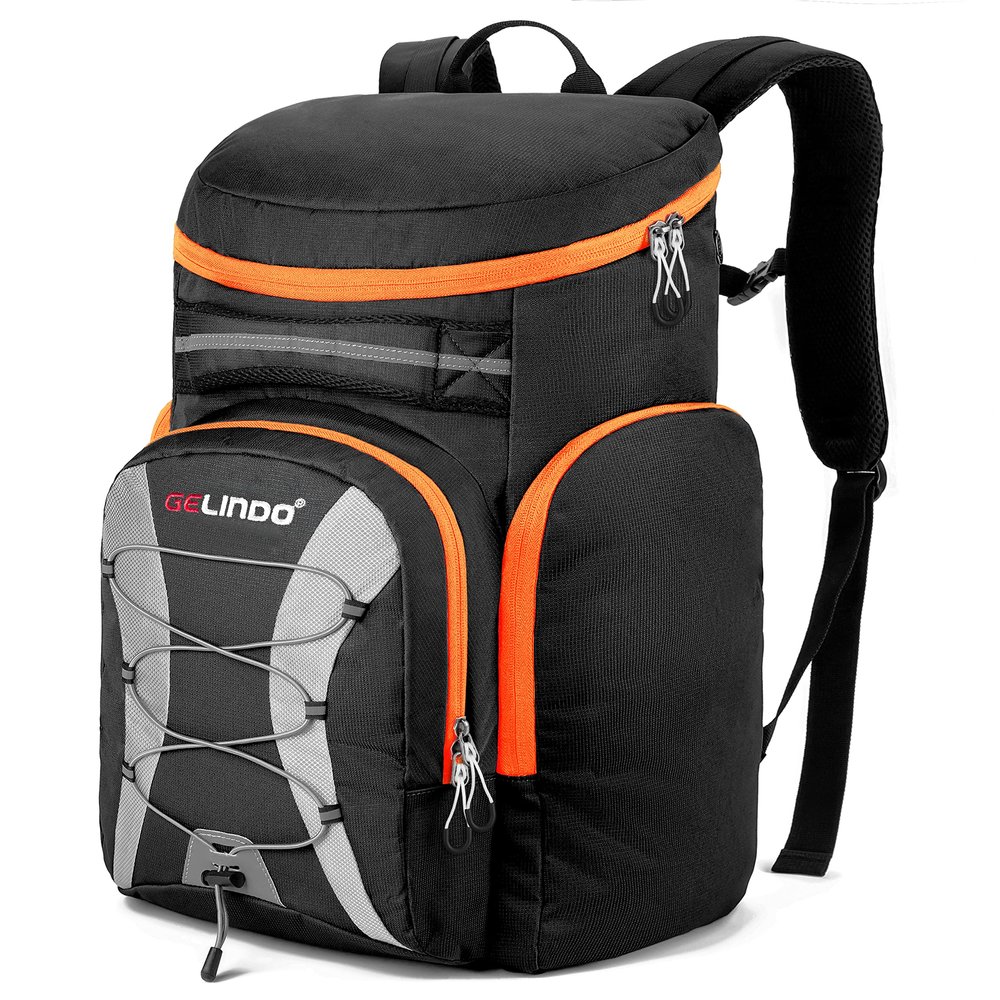 Gelindo 55L Ski Boot Bag Backpack: Large Ski Snow Backpack Multi Compartments Pack - Waterproof Ski Boot Bags Backpack, Black (SBSQ01BK01)