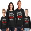 Christmas Crew Add Your Name Matching Family Merry Xmas Women Men Sweatshirt Black view 2