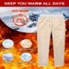 MAGCOMSEN Fleece Lined Pants Men Winter Thicken Thermal Warm Sherpa Lined Pants Running Jogger for Casual Athletic White 32 view 3