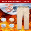MAGCOMSEN Sherpa Fleece Lined Pants Athletic Winter Warm Heavyweight Jogger Pants for Running Casual with Pocket Khaki 36 view 3