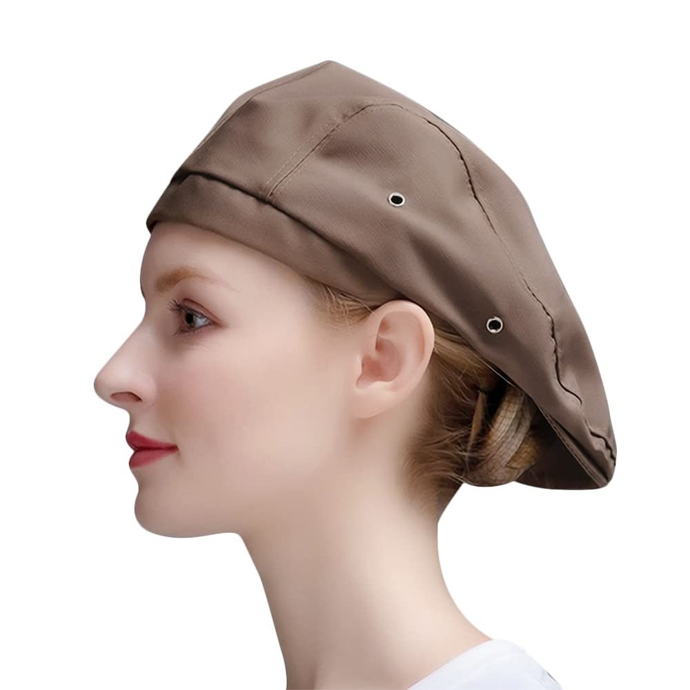 Barista Hat Chef Berets for Women Men Waitress Baker Skull Cap Cooking Breathable Hat Kitchen Sushi Restaurant Uniform Turban
